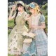 Mademoiselle Pearl Four Leaf Clover and Lime Blouse Apron Overdress JSK and Ops(Reservation/2 Colours/Full Payment Without Shipping)